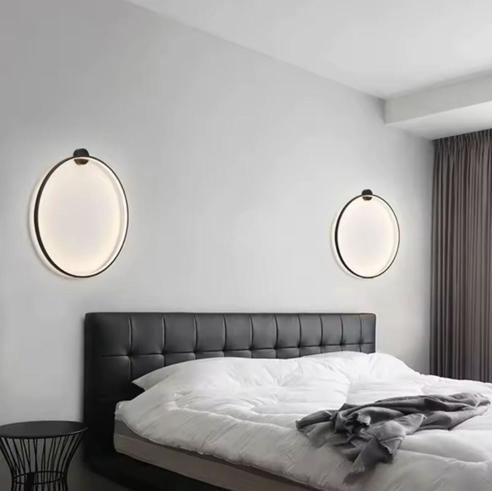 Настінний чорний світильник Round Led Black Ø 60 см