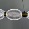 Led люстра з прозорими рельєфними кульками у латунному кільцевому корпусі Ø 78 см MJ343-780 AB+CL