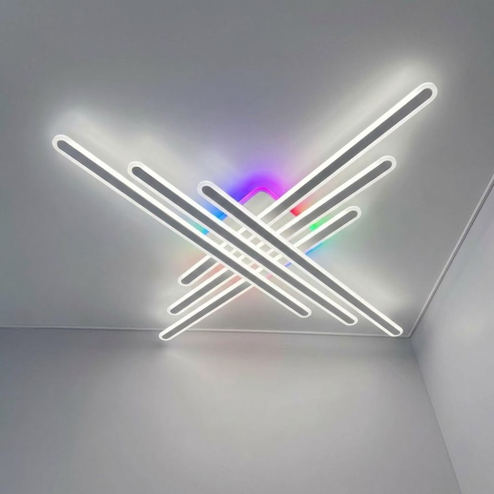 Світильник з пультом LED AXIS CROSS RGB 210W 6L WHITE/CHROME Ø 120 см
