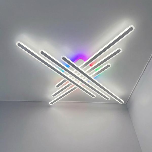 Світильник з пультом LED AXIS CROSS RGB 210W 6L WHITE/CHROME Ø 120 см