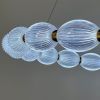 Led люстра з прозорими рельєфними кульками у латунному кільцевому корпусі Ø 78 см MJ343-780 AB+CL
