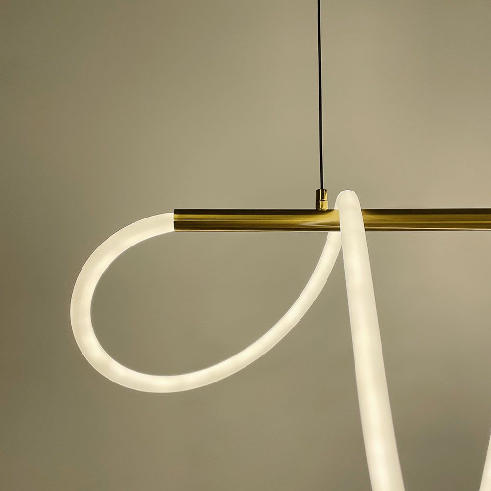 Латунна видовжена люстра з гнучкою LED стрічкою 170 см Y 410-1500 AB