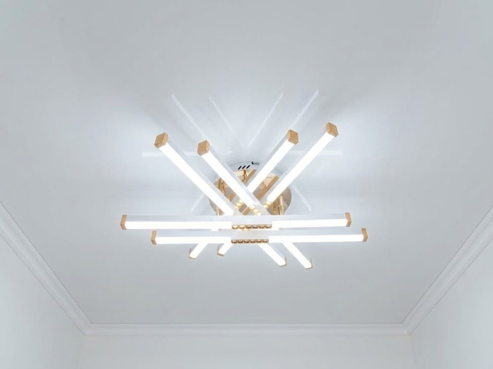 Світлодіодна біло-золота люстра Ø 67 см 2531WH+G dimmer 80 W
