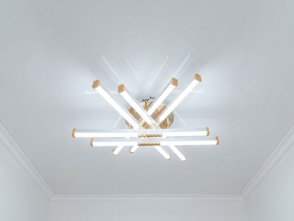 Світлодіодна біло-золота люстра Ø 67 см 2531WH+G dimmer 80 W