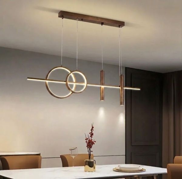 Видовжена бронзова люстра Spiry led tubus lamp із 2-ма спотами