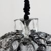 Купольна люстра з прозорим кришталем Ø80 см у чорно-хромованому корпусі 33121-800 Silver+Black
