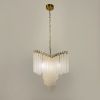 Вишукана латунна люстра із матовими скляними підвісками Ø 60 см MJ280-600 GD+WT