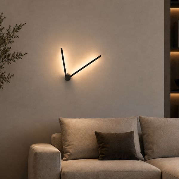 Регульоване лінійне Led бра у чорному корпусі на три режими W903/2 BK