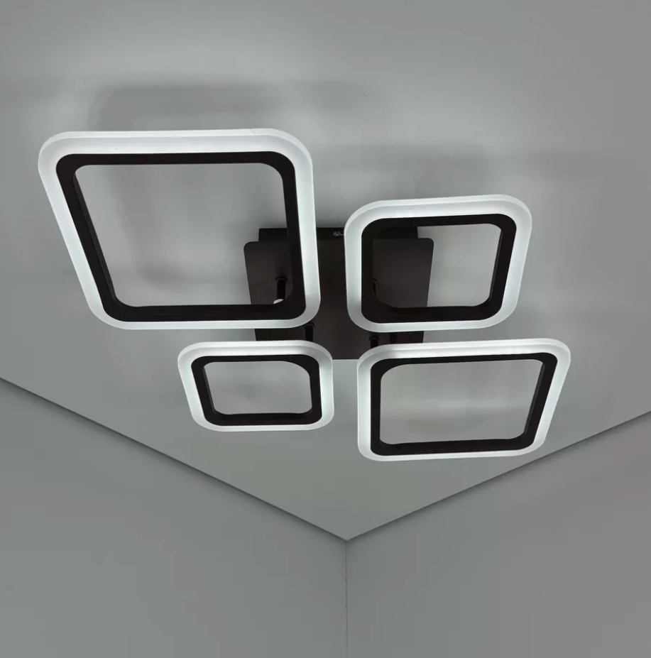 Люстра світлодіодна з пультом OVAL 80W 4S чорна