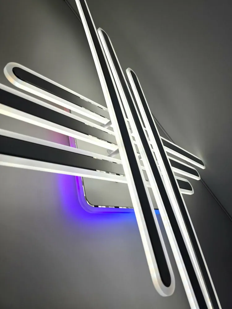 Світильник з пультом LED AXIS CROSS RGB 210W 6L WHITE/CHROME Ø 120 см