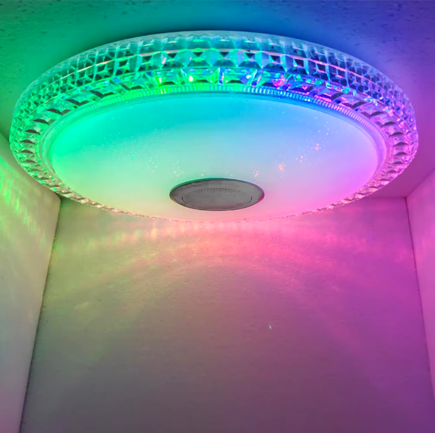 Музичний круглий світильник Ø 39 см є пульт RGB 3000-6000K 55Вт